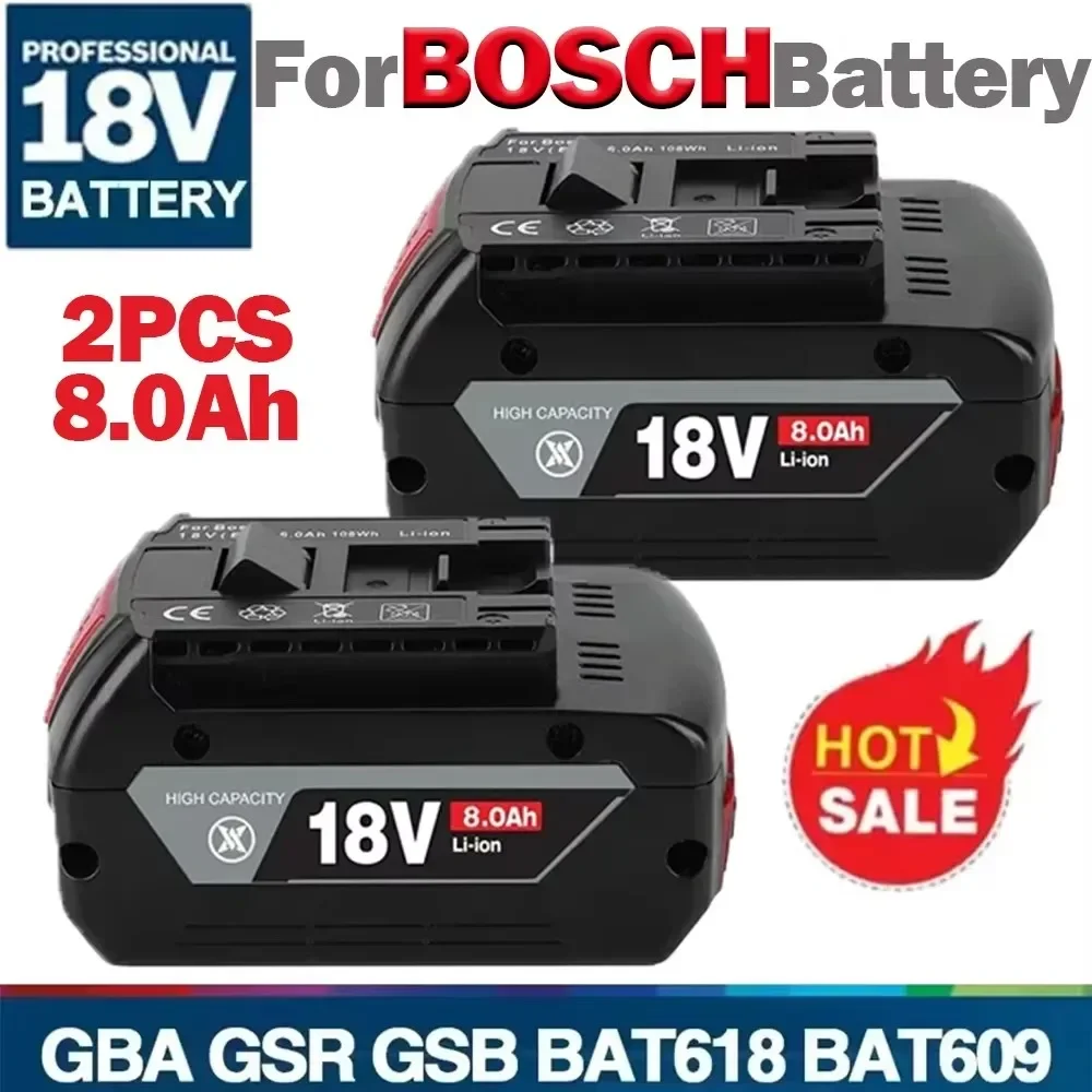 

NEW 18V 10Ah Rechargeable Li-ion Battery For Bosch 18V Power tool Backup 10000mah Portable Replacement BAT609 Indicator light