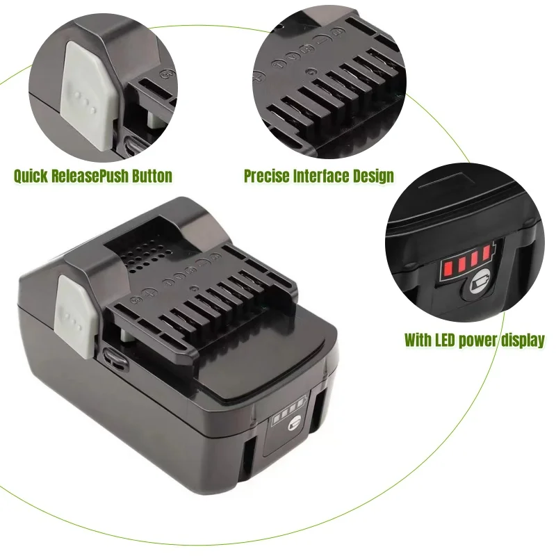 18V 6,0/8,0/10.0Ah batería de iones de litio Akku-bohrschrauber Werkzeug akku lote Hitachi BCL1815 EBM1830 BSL1840 led-anzeige