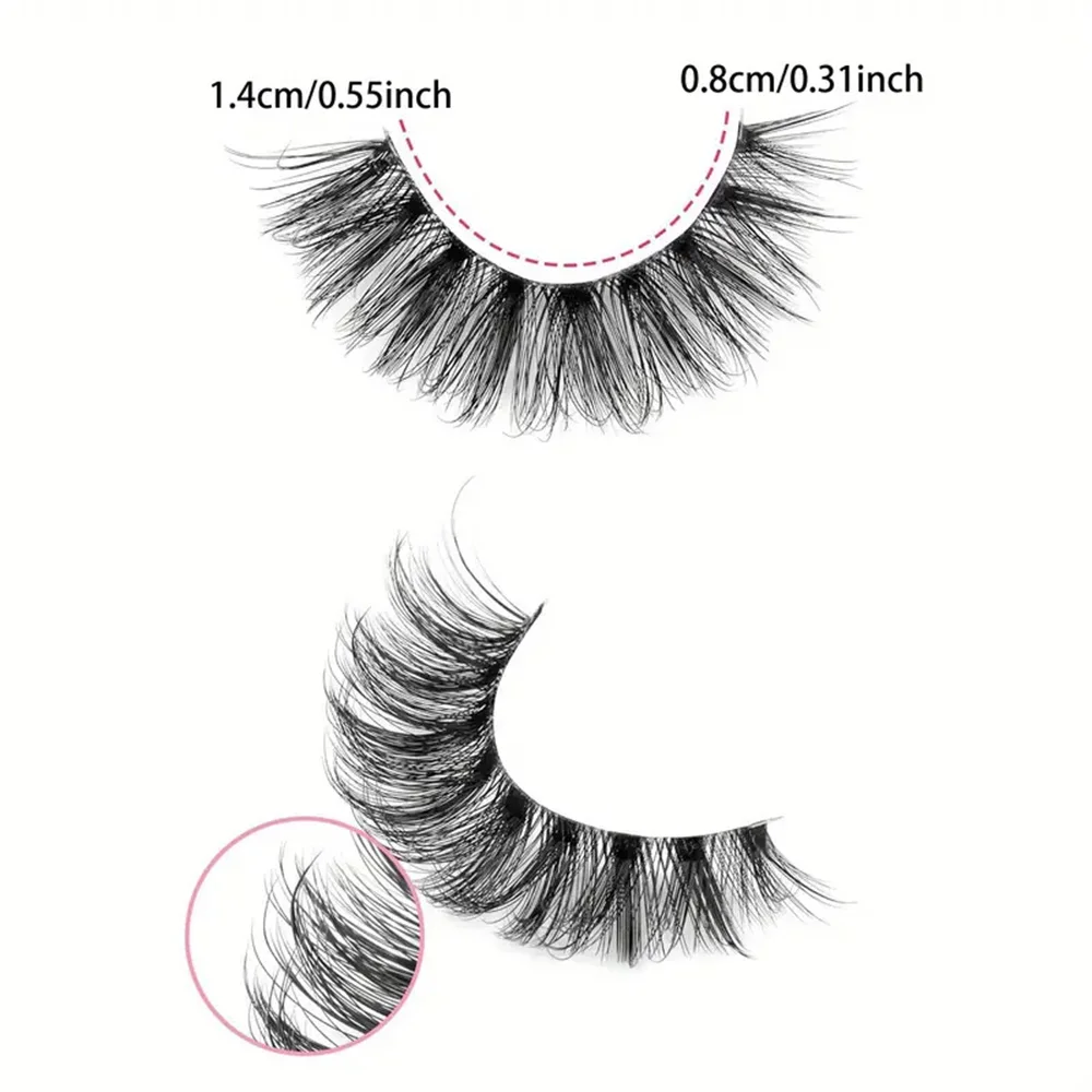 False Eyelashes 10 Pairs Natural Look Fluffy Thick Lashes With Clear Band Soft Fake Eyelash