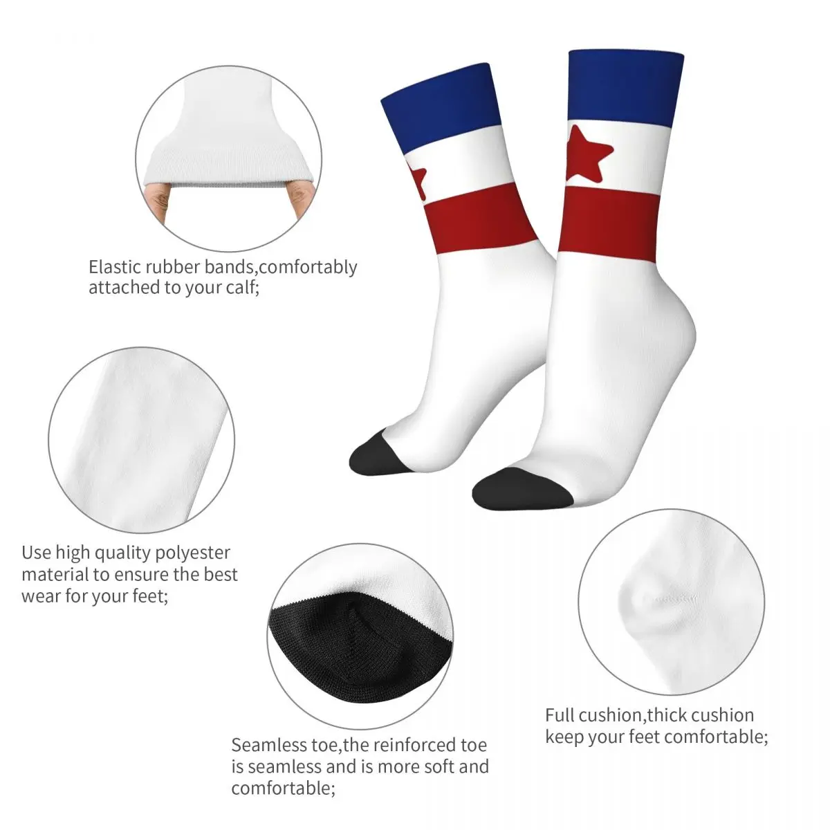 Yugoslavia Flag Zastava SFRJ Jugoslavije Majica Men Women Socks Cycling Novelty Spring Summer Autumn Winter Stockings Gift