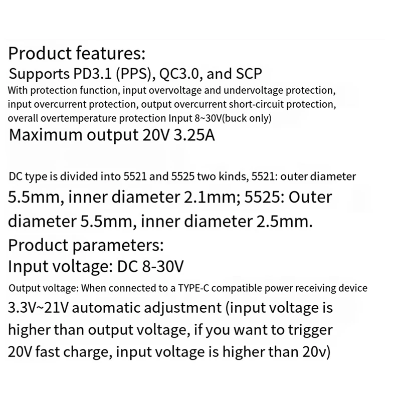 PD65W Fast Charging Module Type-C Interface PD QCSCP PPS Fast Charging Full Protocol Charger Module