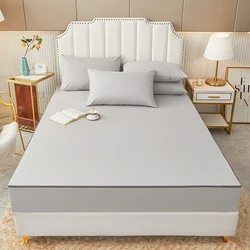 Six Sided All Inclusive Waterproof Mattress Cover With Zipper Urine-proof Bed Cover Solid Color Mattress Protector Pad Bedspread