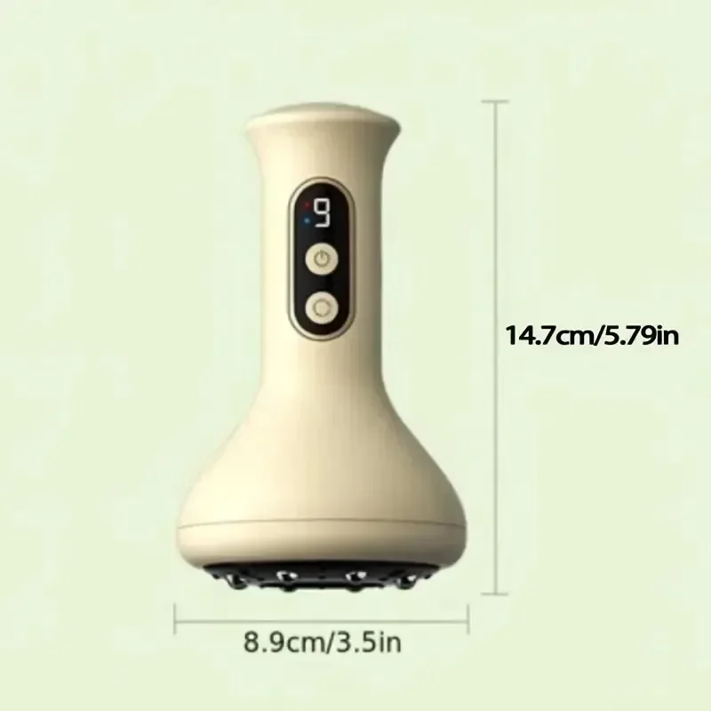 Masajeador Abdominal de mano recargable por USB con intensidad de ventosas Guasha ajustable para masaje de brazos y piernas de compresión caliente
