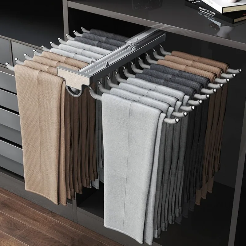 Scalable Pants Storage Rack Household Wardrobe Trousers Organizer Stand Multifunctional Pants Holder Metal Trousers Racks