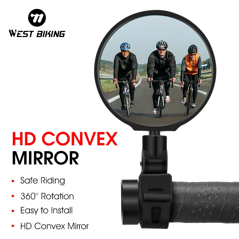 

WEST BIKING Bicycle Rear View Mirrors Stylish HD Adjustable Rotate Wide-Angle Mirror Handlebar for MTB Road Bike Accessories