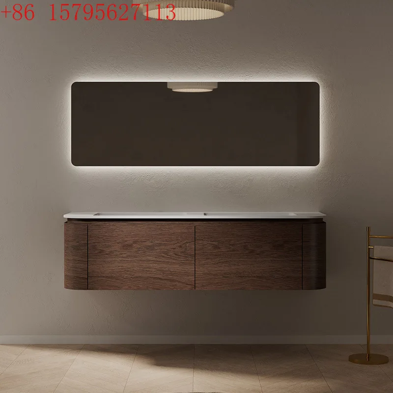 

Bathroom cabinet LED mirror combination Wash table Integrated hand wash basin cabinet combination