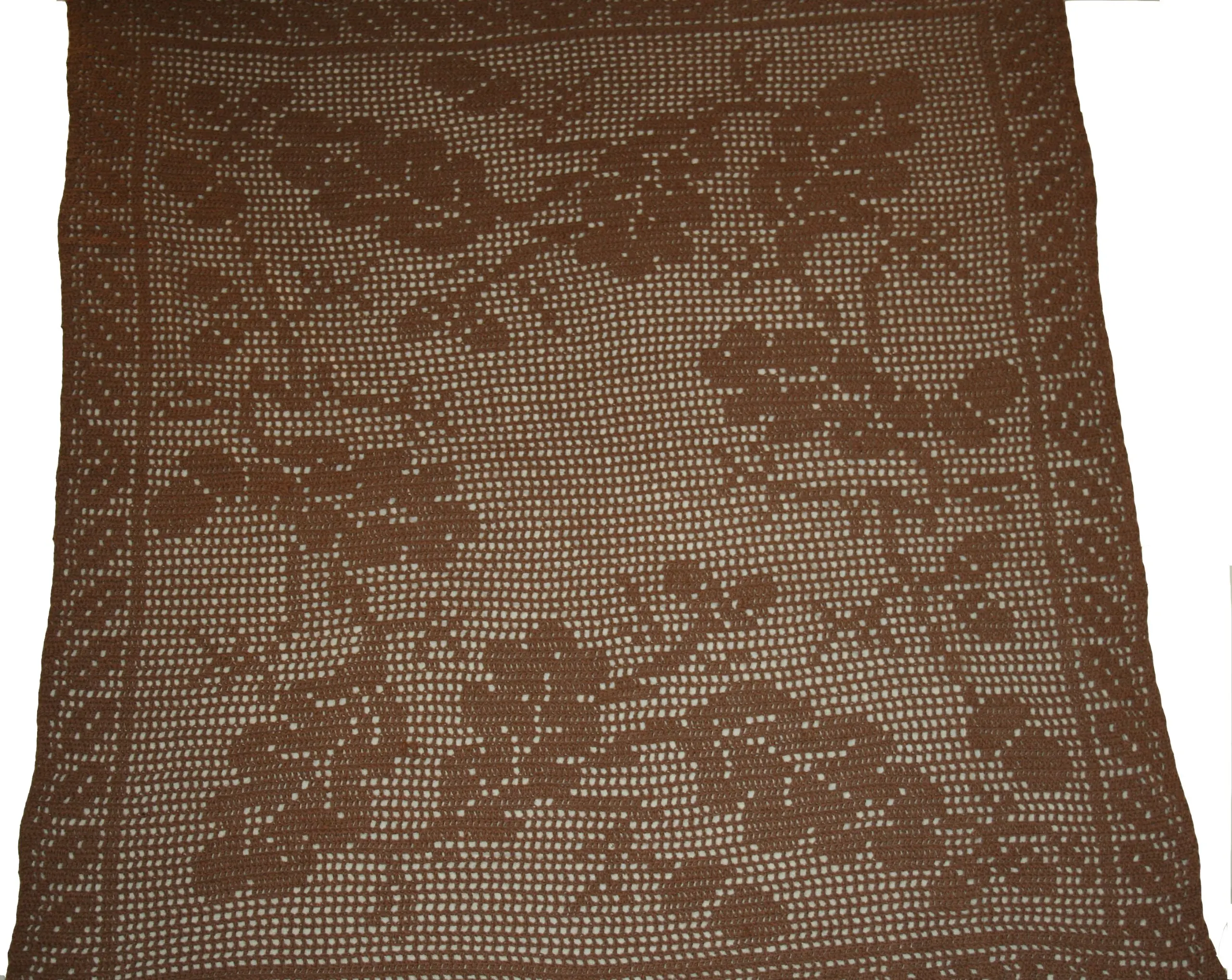 Crocheted Alpaca Oak Leaves Throw, Brown