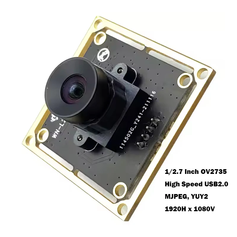 2MP HD 1/2.7 Inch CMOS OV2735 USB Camera Module FF 95 Degree MJPEG, YUY2 Driver Free Plug-n-play for Machine Vision