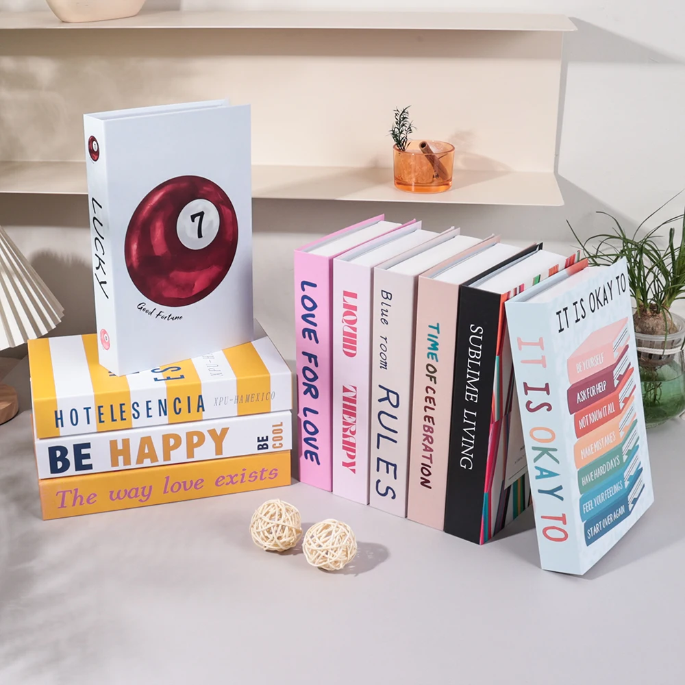 Fake Books Decoration Modern Fake Book Storage Box for Living Room Luxury Decoration Fake Books Bookshelf Coffee Table Ornaments