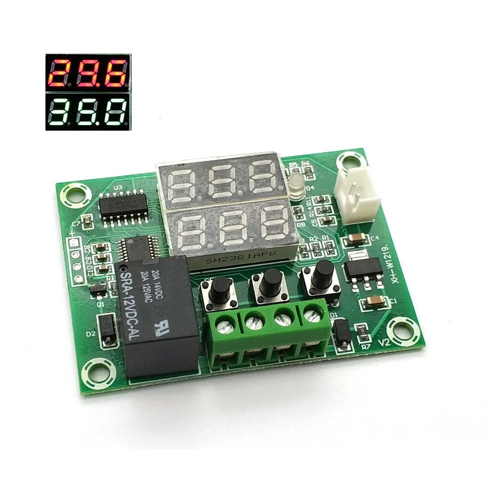 XH-W1219 DC 12V Dual LED Digital Display Thermostat Temperature Controller Regulator Switch Control Relay NTC Sensor Module