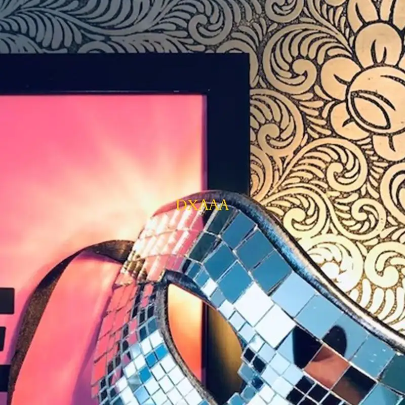 Máscara máscaras DXAA para feminino Glitter veneziano baile baile baile prata brilhante máscara olho sexy covers