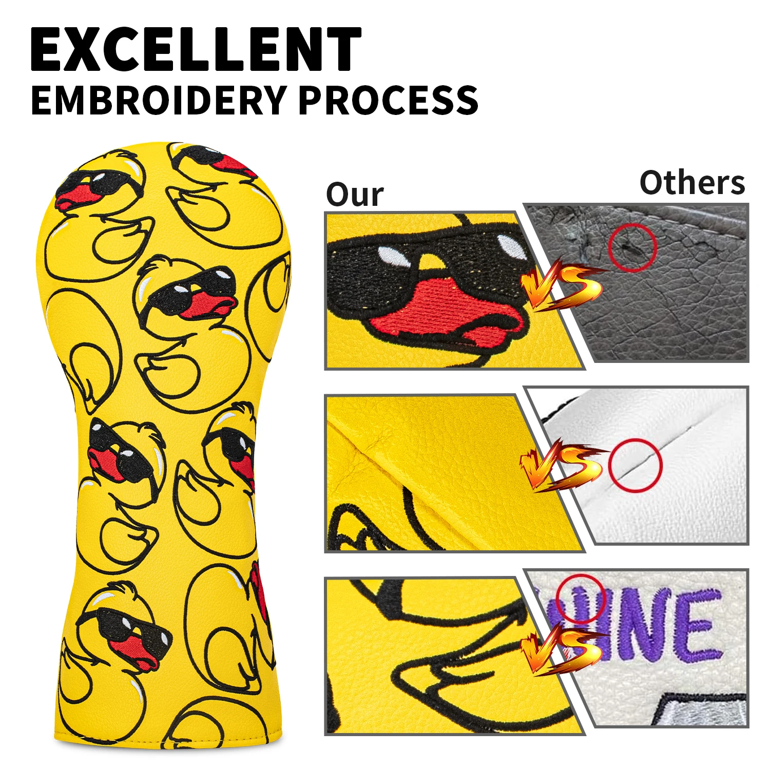 1pc Golf Club Protective Cover, Small Yellow Duck Pattern Design, Golf Club Accessories, Dust-Proof and Durable Head Cover image 5
