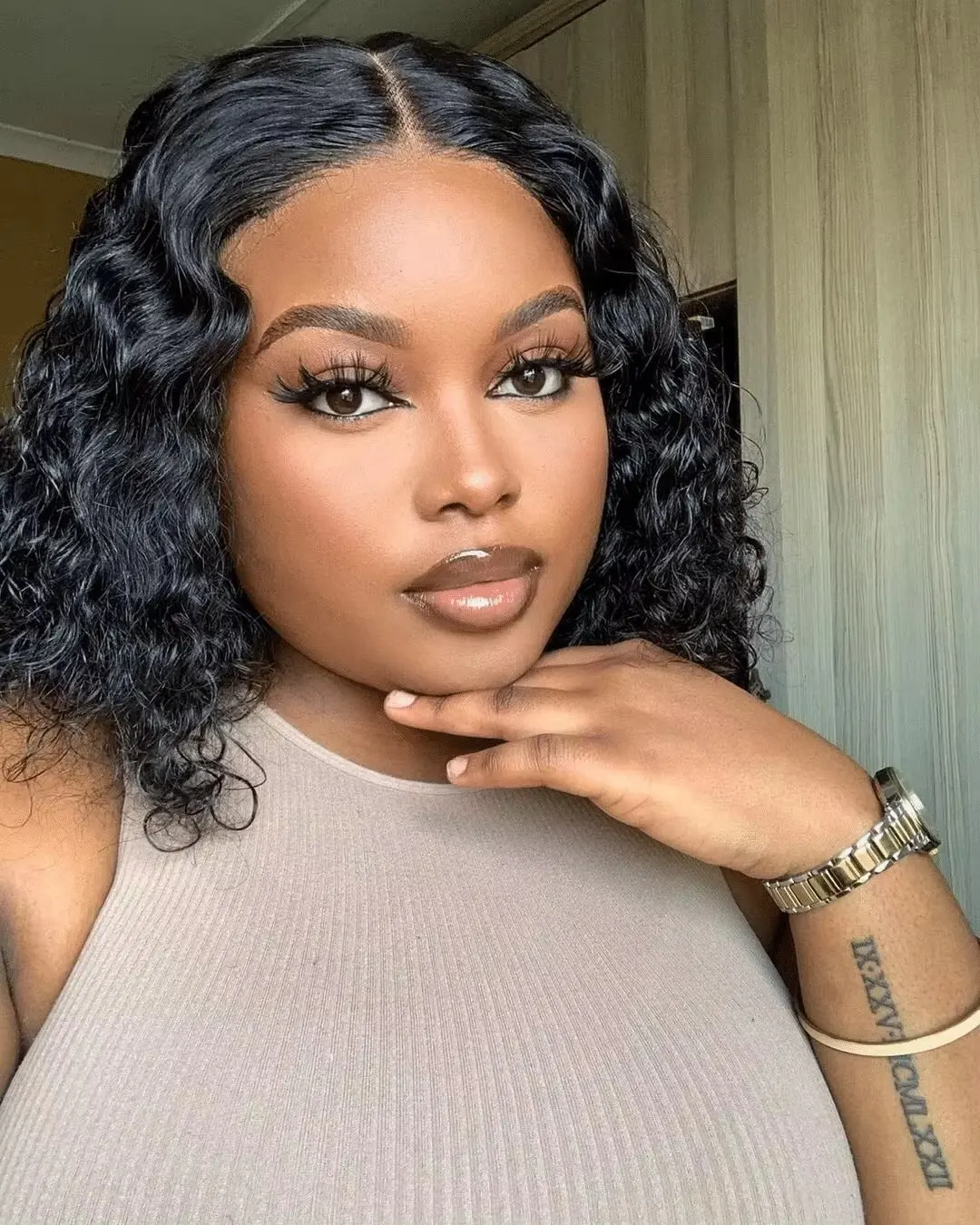 13x4 Curly Bob Lace Front bob Wig