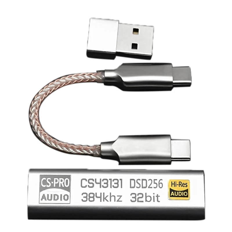 안드로이드 헤드폰 앰프 어댑터 DSD256 디코더, C 타입에서 3.5mm, DAC 휴대용 USB 로직 하이파이, Win10 PC 액세서리