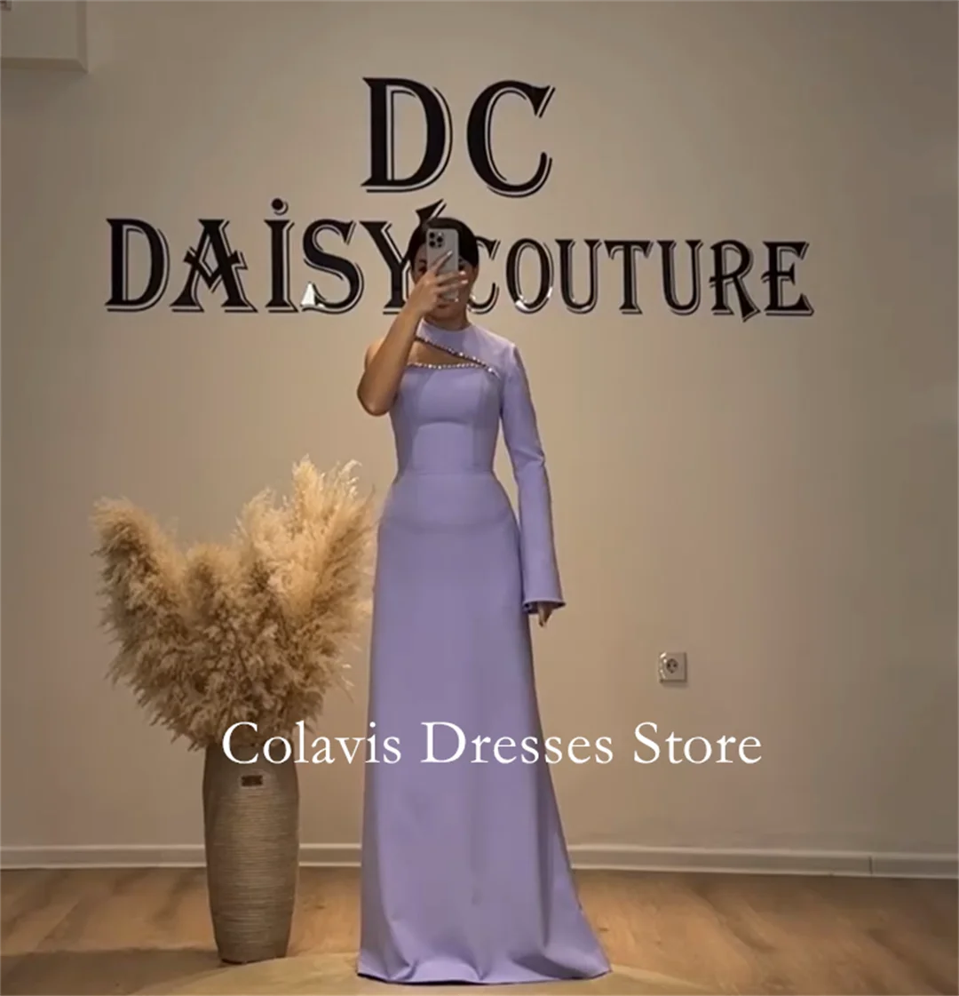 

OIMG Dubai Crystals High Neck Customized Crepe Prom Dresses Evening Dress Mermaid Women Evening Gowns Formal Party Dress