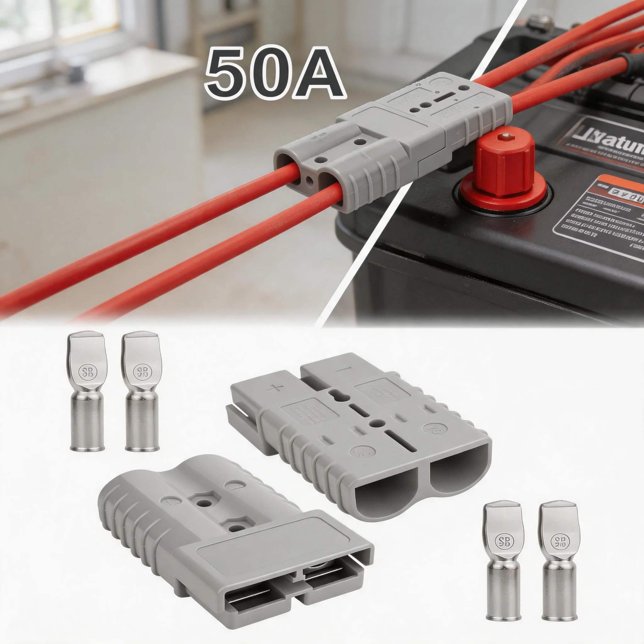 1/2/6/10Pcs 50A Anderson Style DC Plug Connector Multifunctional Power Accessory For Solar RV Car Battery Charger Power Tool