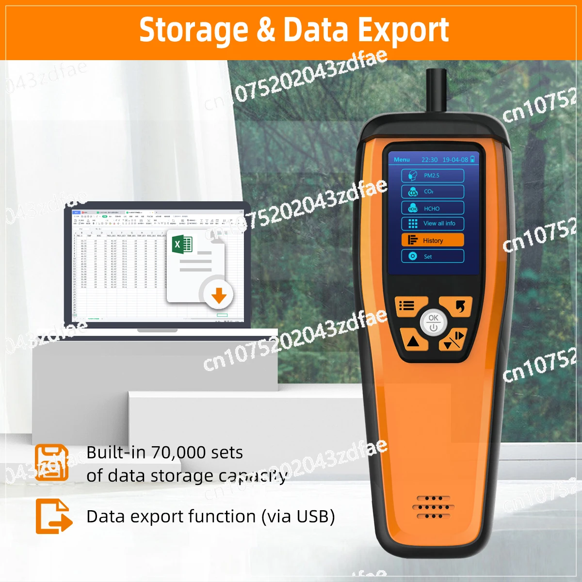 M2000 2nd Generation CO2 Meter Air Quality Monitor Air Analyzer PM2.5 PM10 HCHO Temp Humidity Data Export