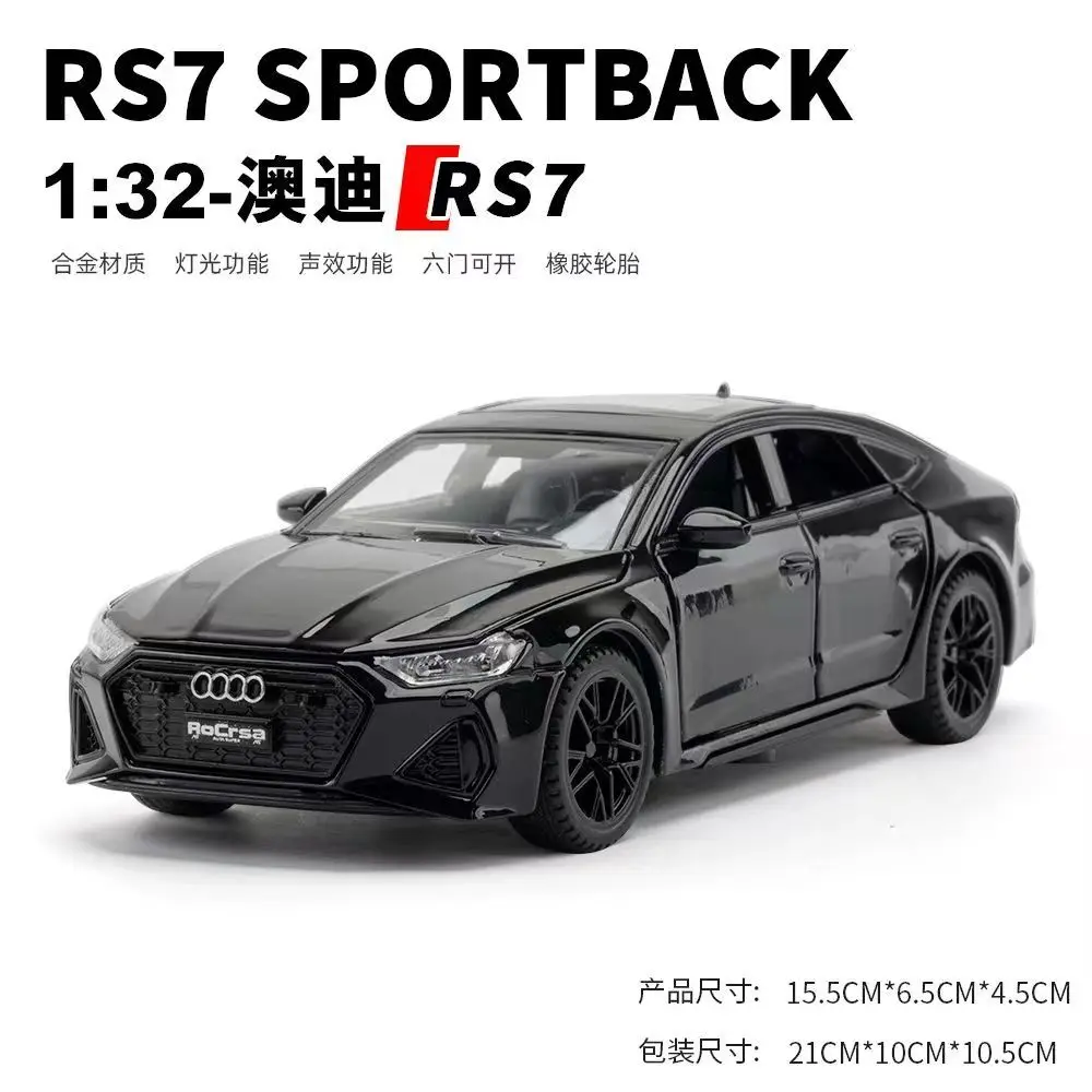 รถของเล่นโมเดล Audi RS7 Sportback อัลลอยด์ไดแคสต์ ขนาด 1:32 เปิดประตูได้ 6 บาน พร้อมระบบดึงหลัง ล้อทำจากยาง ของตกแต่ง ของเล่นรถยนต์ ของขวัญ