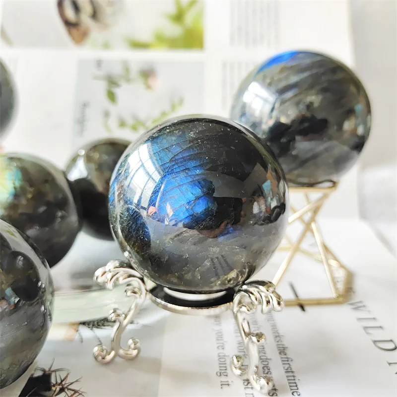 

Natural Stones Labradorite Sphere Polished Quartz Crystal Healing Reiki Gemstones Ball Feng Shui Home Decoration