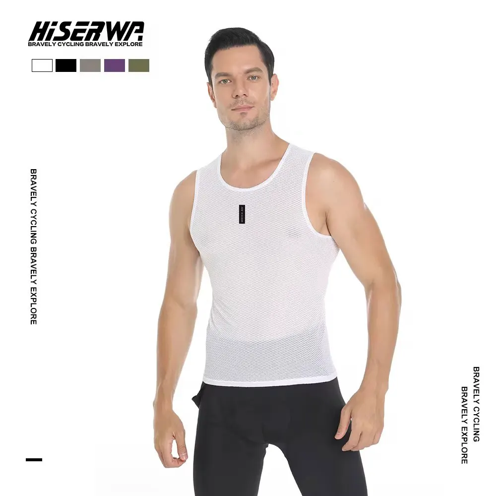 

HISERWA Men Cycling Base Layer Summer Cycling Underwear Mtb Bike Sport Vest Quick Dry Elastic Undershirt Bicycle Jersey Clothing