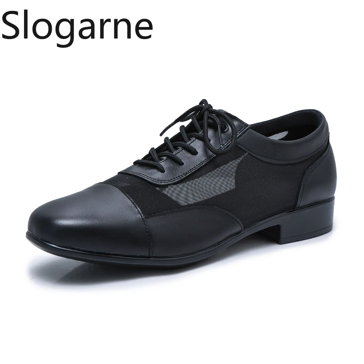 2026 New Men Cow Leather Mesh Dance Shoes Male Cool Breath Dance Sneakers Soft 3.5CM Heels Summer Latin Shoes Modern Dance Wear