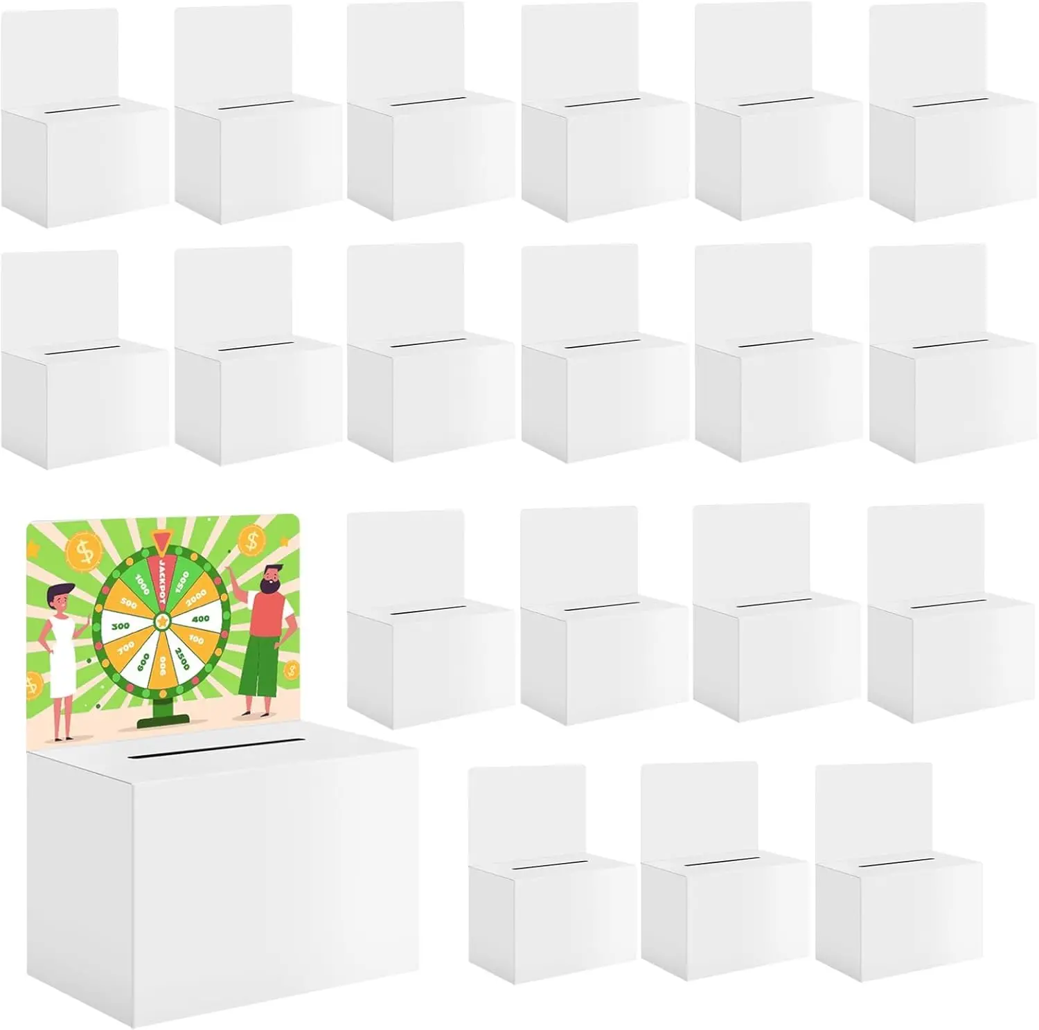 

36 Pack Cardboard Ballot Boxes with Slot for Raffle Voting Donation Collection 6.5x4.5x4.5 Inch