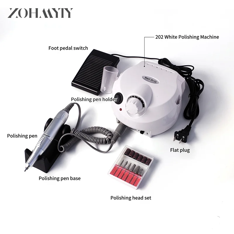 35000RPM Electric Nail Drill Professional Manicure Machine Nail Sander Set Nail Drill Bit Portable Nail Salon Polisher Equipment