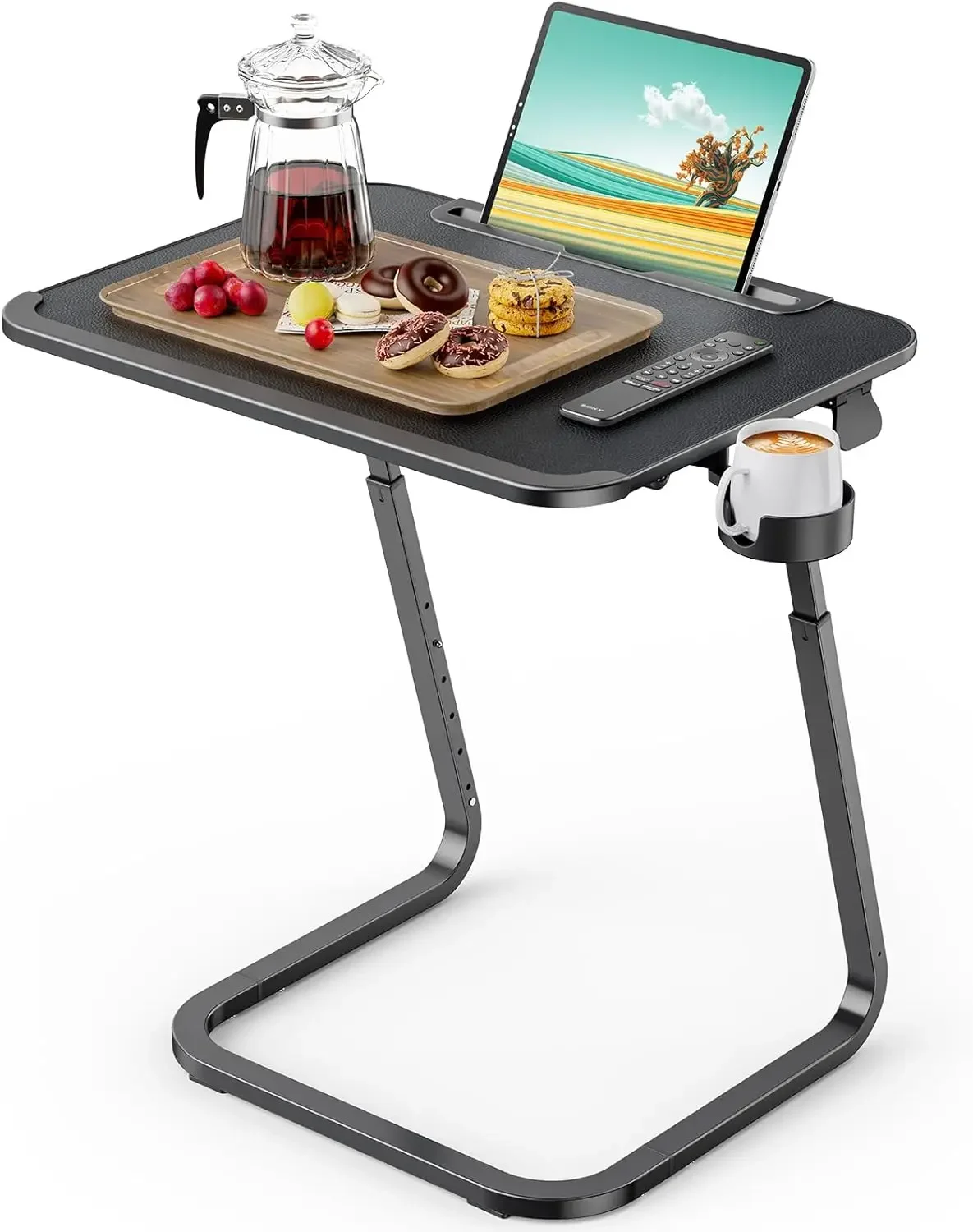 TV Tray Table - Heavy Duty Extra Large Tray, Upgraded Dinner Trays for Eating Snack Food, Tilt & Height Adjustable