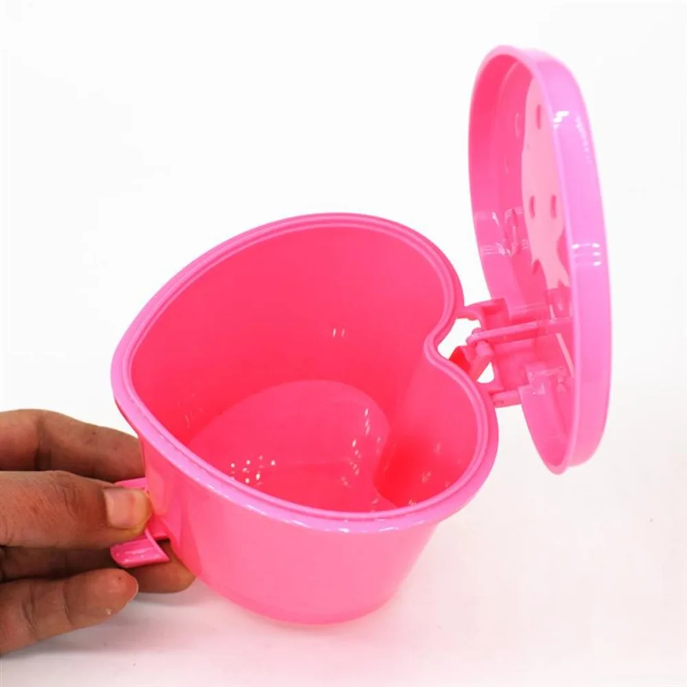 Cute Plastic Strawberry Decorative Pop-Up With Lid No Odor Garbage Container Trash Basket Dustbin Wastebasket Trash Can