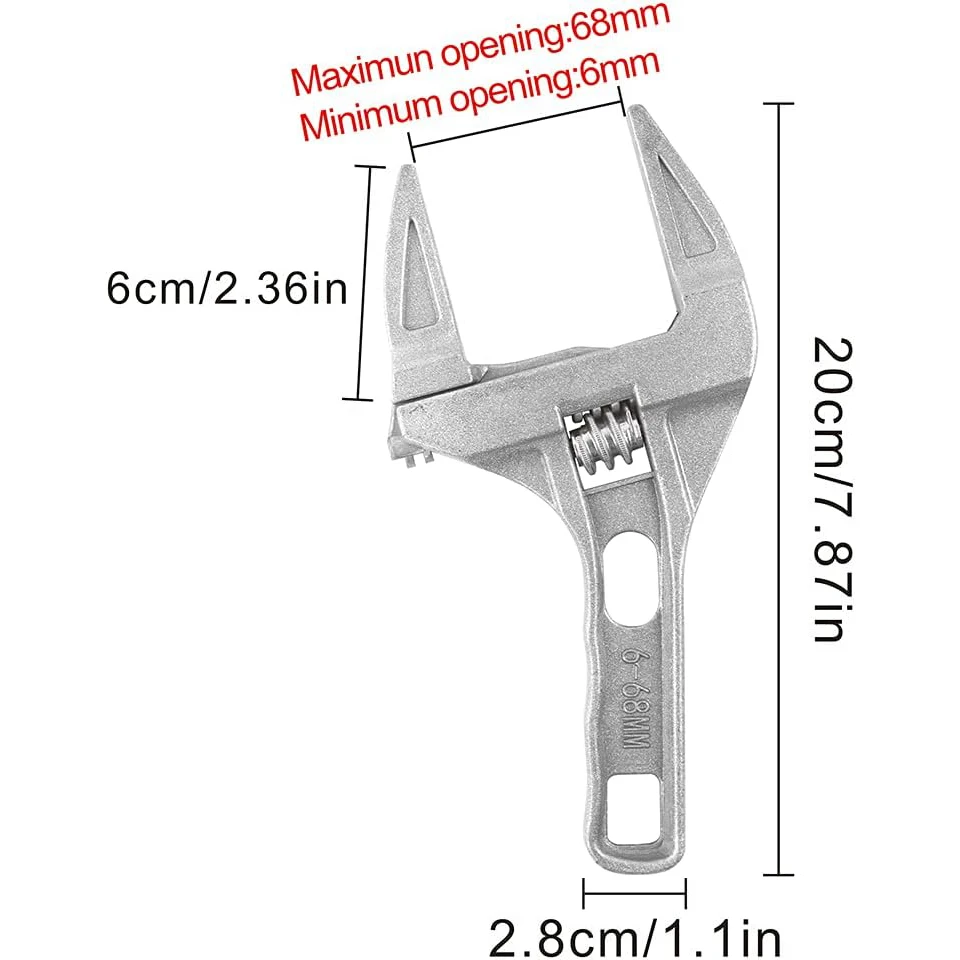 Imagem -02 - Chave de Extremidade Aberta de 668 mm Chave Ajustável de Liga de Alumínio Ferramenta de Reparo de Encanador de Tubulação de Água Chave Inglesa Ferramenta Manual