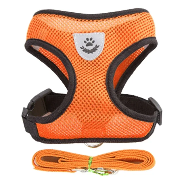 Kattenharnas Vest Lopende riem voor puppyhonden Kraag Polyester Verstelbaar gaas Hondenharnas voor kleine, middelgrote huisdieraccessoires