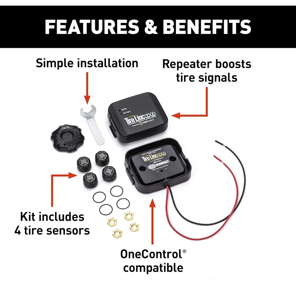 نظام مراقبة ضغط الإطارات RV TPMS مع أجهزة استشعار لاسلكية ومجموعة مكرر الإشارة #2