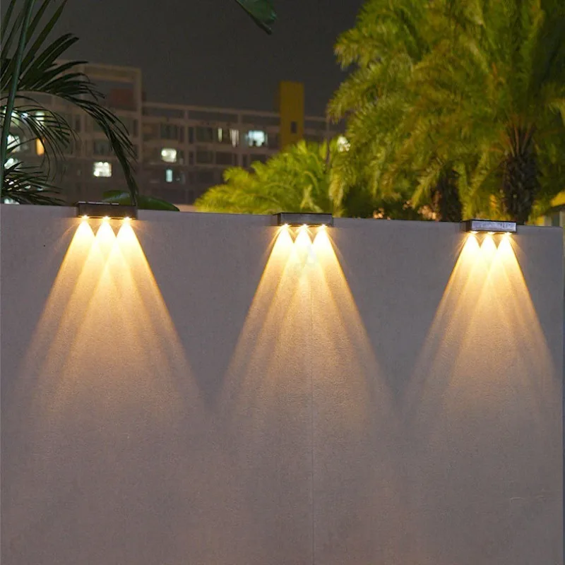 New 3LED Solar Wall Light Outdoor Waterproof Courtyard Garden Wall Decoration Atmosphere Lighting Fixtures