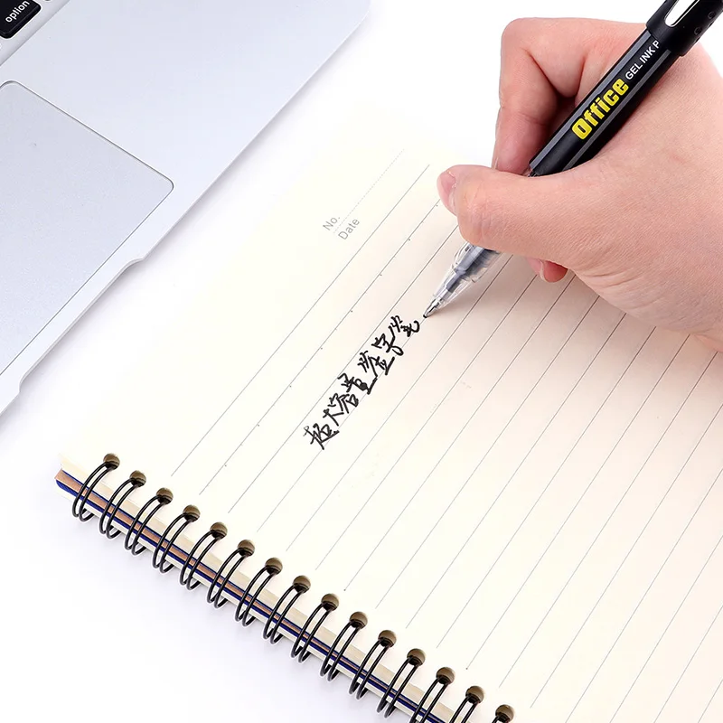 BAOKE PC1048 1.0mm Caneta de tinta gel para escritório Preto Azul Cor de tinta Caneta de clipe de metal de grande capacidade para sinal, notado, escrita