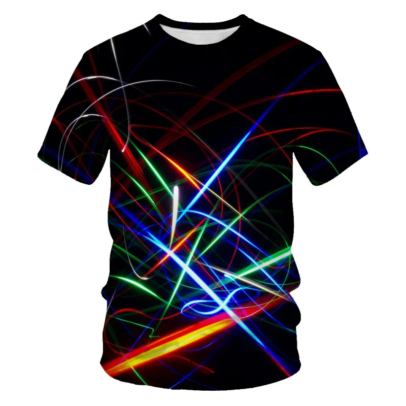 Summer brilliant starry sky pattern men's fashionable short sleeved T-shirt, universe planet pattern T-shirt, personalized