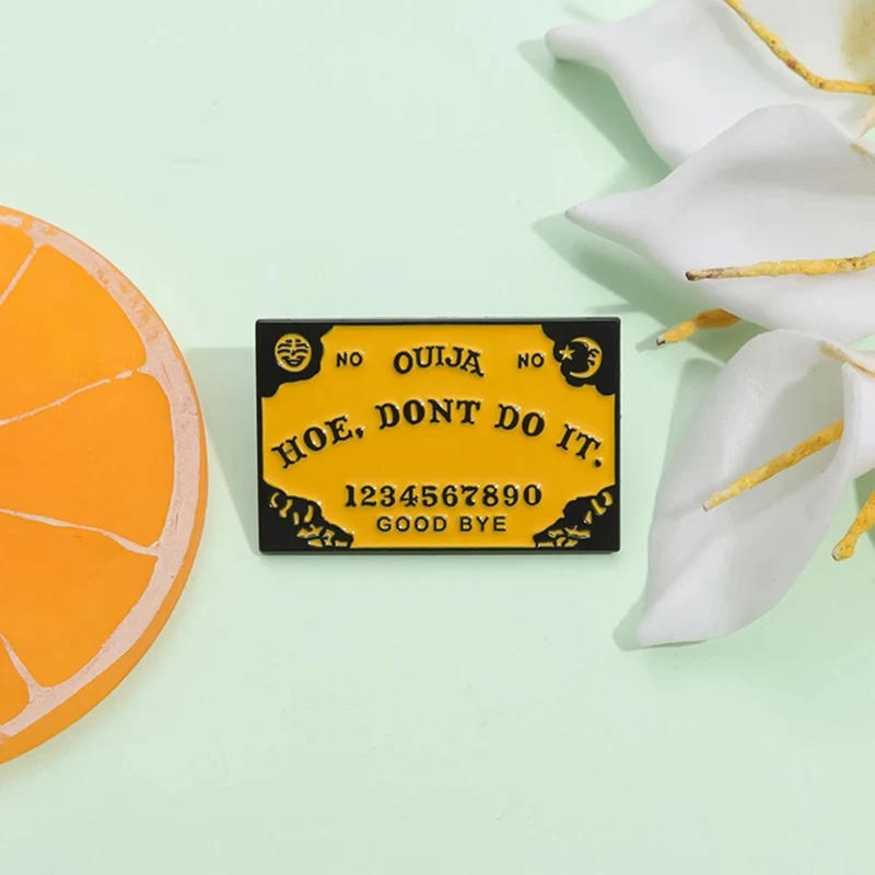 Ouija مجلس المينا دبابيس نعم أو لا الشمس والقمر روح الصوفي دبابيس شارة التلبيب هالوين الشرير القوطية مجوهرات هدية للأصدقاء