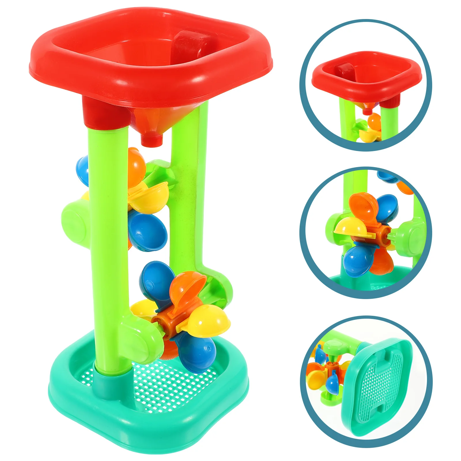 

Hourglass Outdoor Play Toys Kids Beach Windmill Table Water Sand Wheel Waterwheel Plastic Toddler