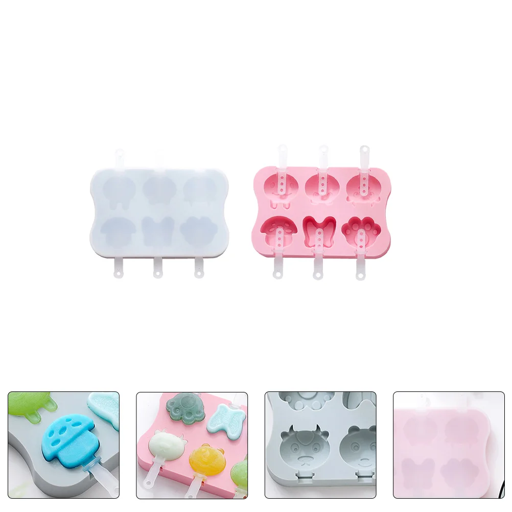 

2 set Ice Cream Molds Mini Silicone Popsicle Maker Home Use DIY Chocolate Ice Mold Tools Compact Lightweight Storage