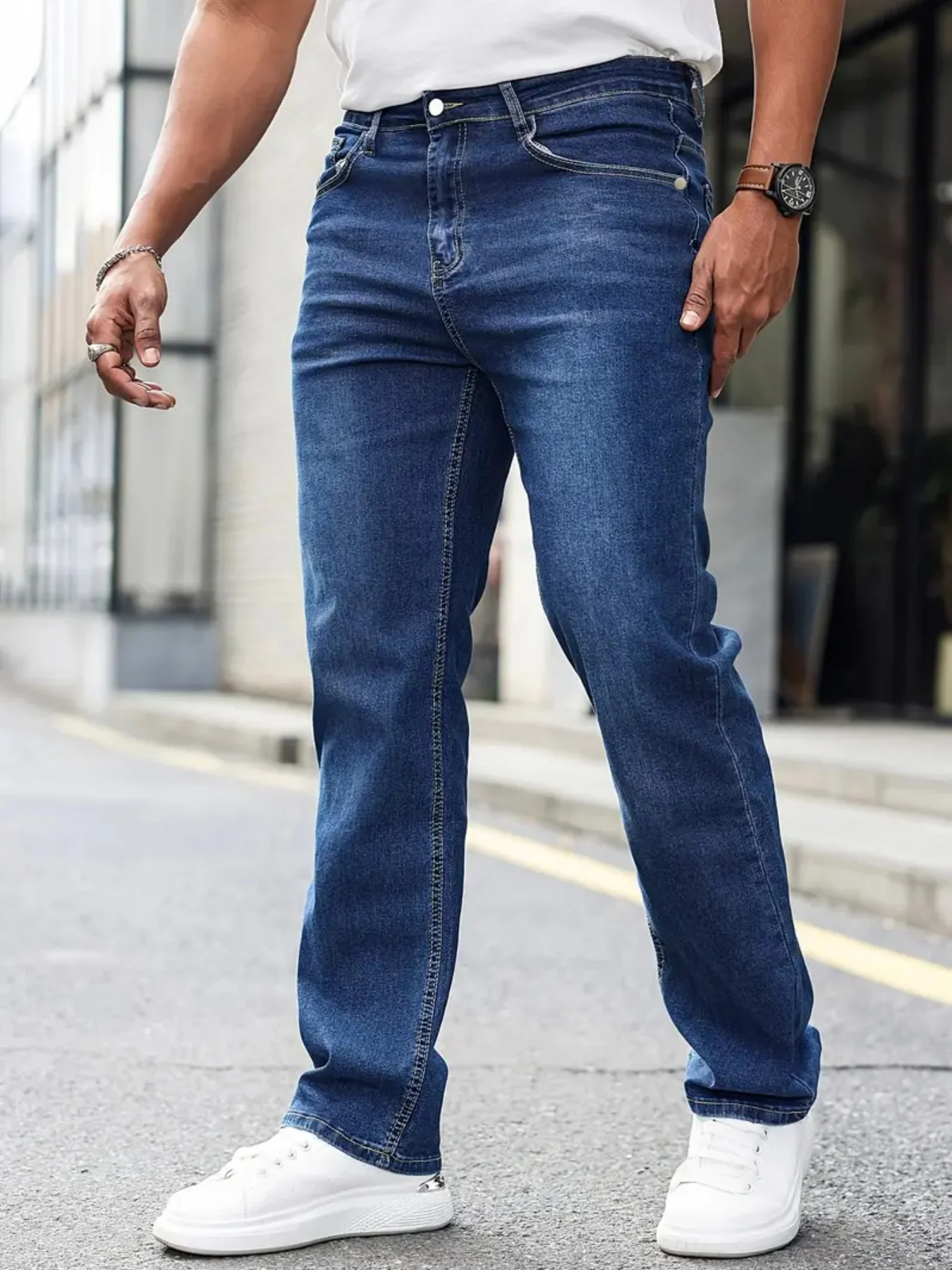 

Men's Plus-Size Jeans, Extra Large, Extra Thick, Extra Wide, Extra High, Stretchy, Comfortable, High-Quality