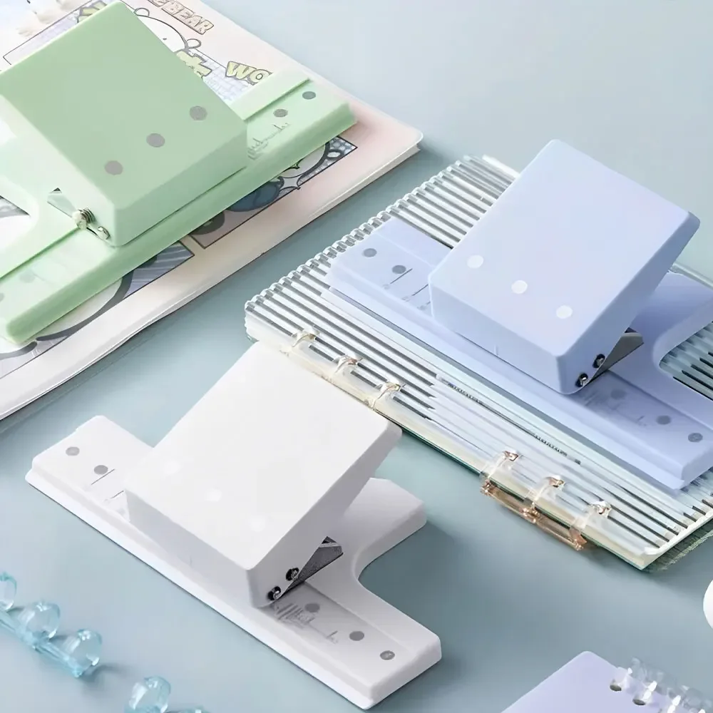 1PC multi-function 3-hole punch, small hand punch, can bind 6 sheets of paper, suitable for scrapbooking and paper crafting.