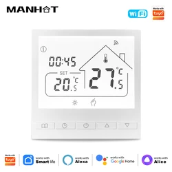 MANHOT WiFi Smart Thermostat LCD Display Electric Floor Heating Water/Gas Boiler Temperature Remote Controll Alexa Google Alice
