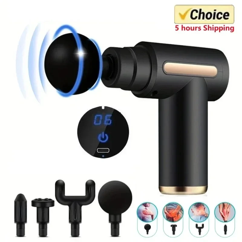 

Портативный фасциальный пистолет для глубокого массажа тканей, мини-легкое и регулируемое скоростное массажное оборудование, подходящее для всего тела