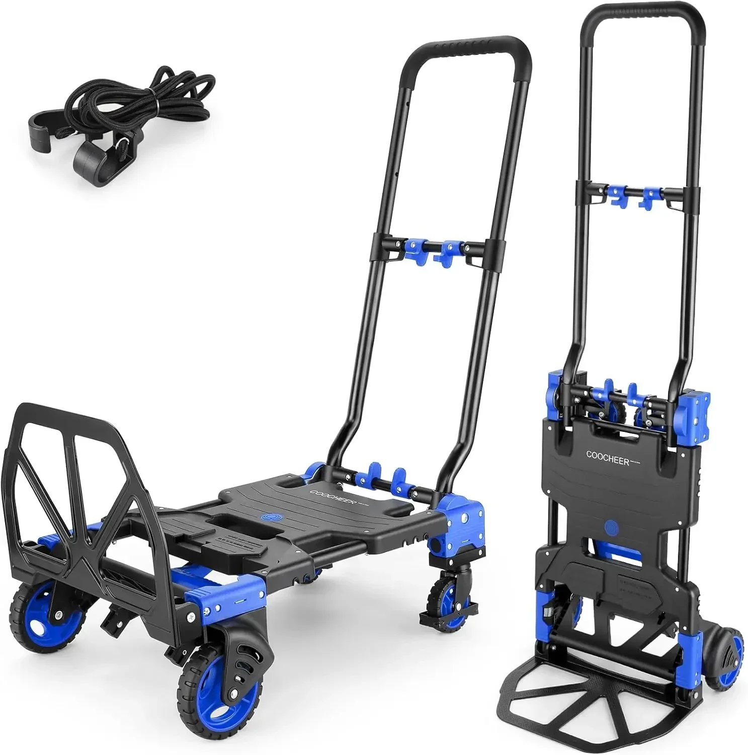 330LB  Truck Heavy Duty Carrying, Combination of Four Wheels and Two Wheels Convertible Dolly Cart with Retractable Handle Dolly