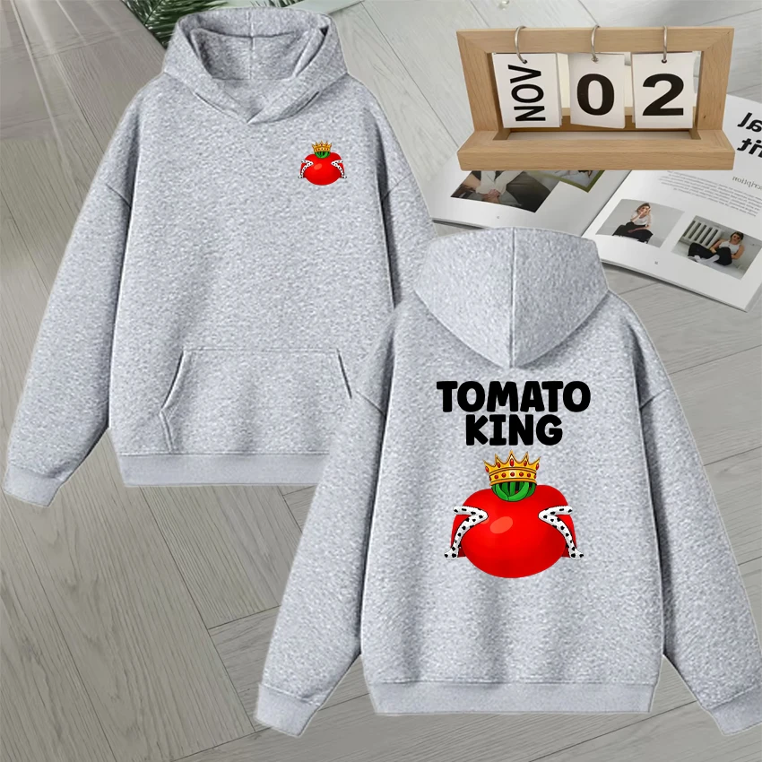 Lustiges Tomaten-Kronen-Muster, geeignet für Pflanzenliebhaber, langärmelige Herren- und Damen-Hoodies, Herbst-Winter-Fleece, lockere Sweatshirts, Unisex