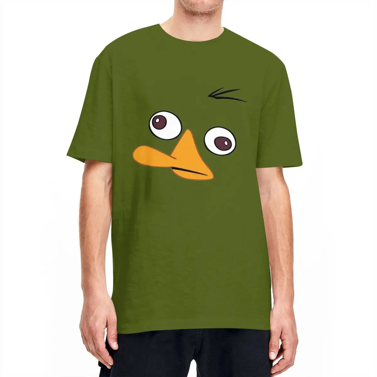 Perry The Platypus Face T Shirts for Men Women Cotton Vintage T-Shirt Round Collar Tee Shirt Short Sleeve Tops Plus Size