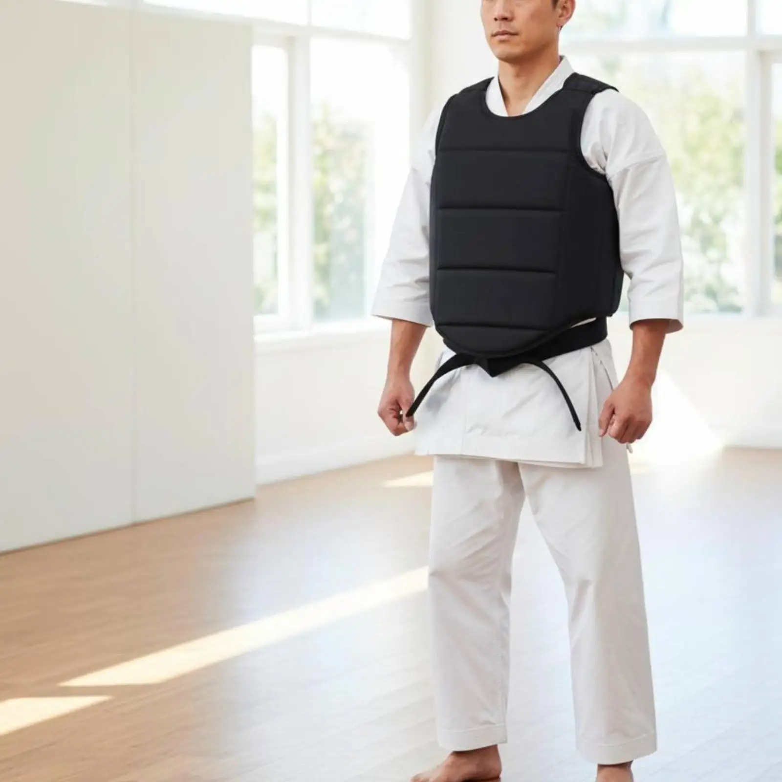 Karate Chest Guard Comfortable Rib Armour Breathable Protection Vest Adjustable Shield for Mma Practice Sanda Fitness Abdominal