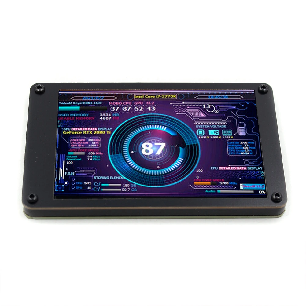 المزدوج USB مراقبة درجة الحرارة 3.5 بوصة IPS لتقوم بها بنفسك شاشة الكمبيوتر شاشة ثانوية وحدة المعالجة المركزية GPU RAM HDD الاكريليك لحالة ITX الصغيرة AIDA64