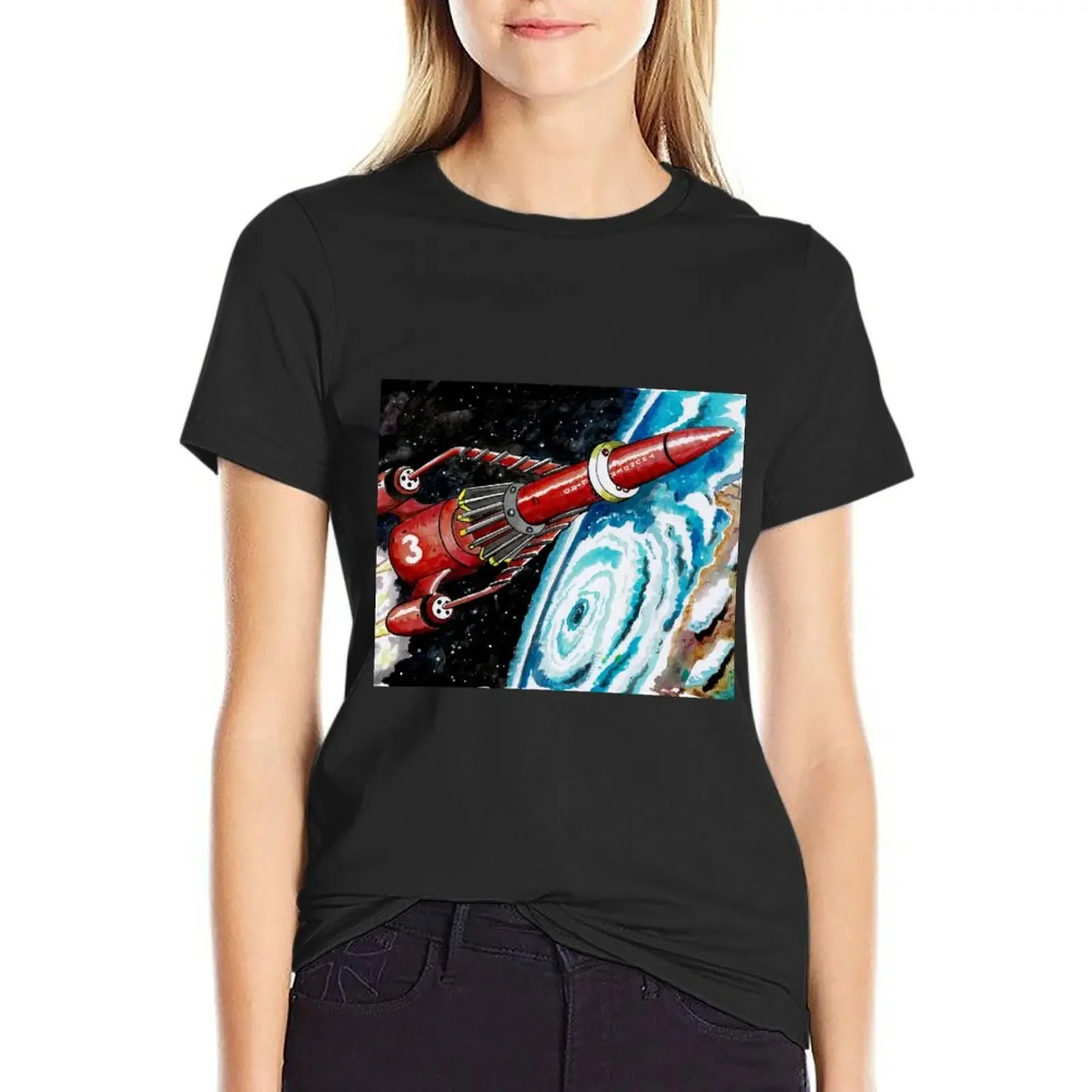 

Thunderbird 3 from Thunderbirds T-shirt summer top kawaii clothes Blouse t shirt Women