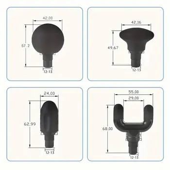 Černá masážní hlavice pro fasciální pistoli Silikonové příslušenství Fasciální pistole Tvar pěsti Tvar květinového drápu, kulový tvar vhodný pro fasciální pistoli 6 nejlepší prodej masážní pistole míč - №1