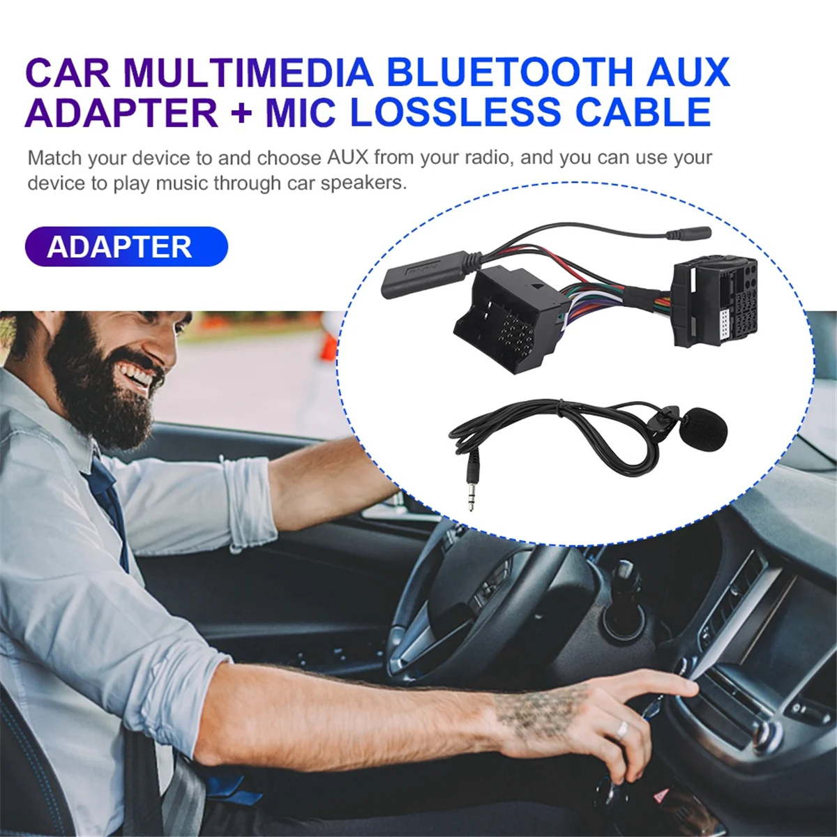 Dispositivo de música de áudio de rádio de carro Adaptador Aux viva-voz Bluetooth 5.0